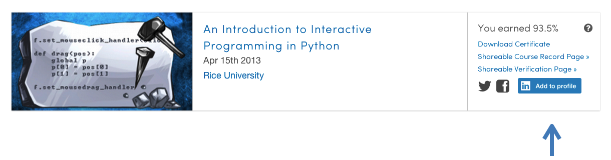 Add Your Achievements to Your LinkedIn Profile From Your Course Records Page