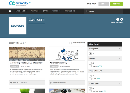 Now Explore Coursera courses on Discovery Communications’ Curiosity.com!